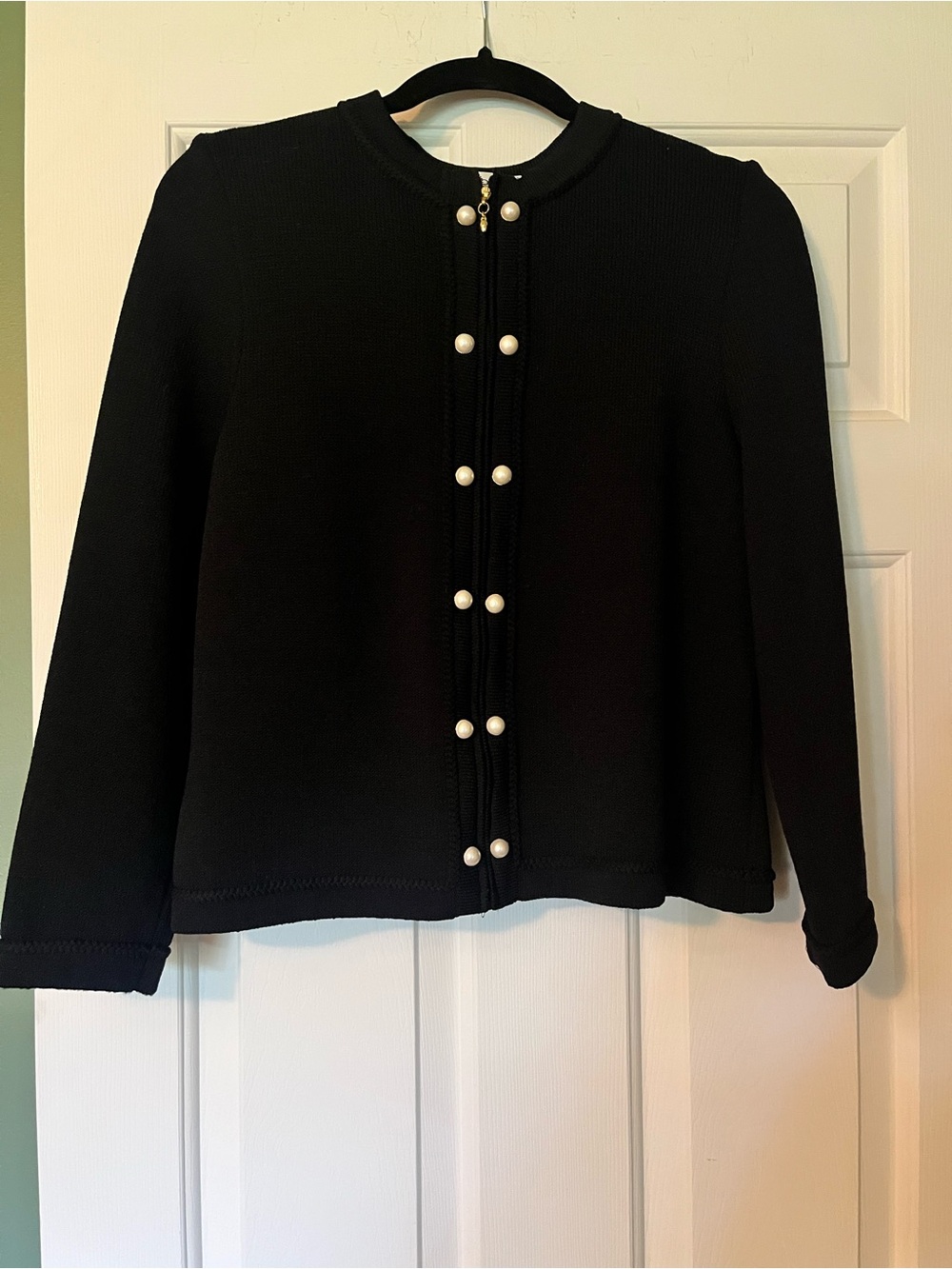 St. John Black Knit Jacket Cardigan